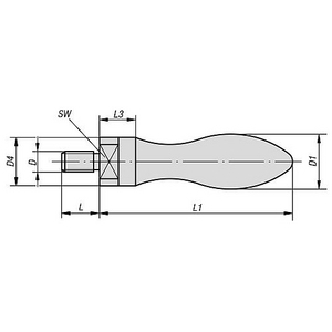 KIPP HANDGREEP DRAAIBAAR DIN98 M10X16 RVS L1=86