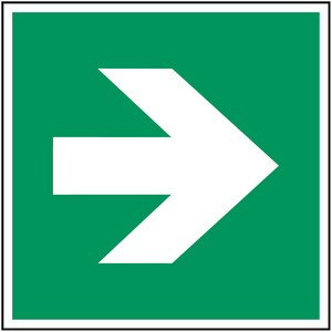 SEGNALETICA DI SICUREZZA ISO â FRECCIA DIREZIONALE (INCREMENTI DI 90GR.), SICUREZZA 814421 PIC A090-300X300-PP-CRD/1