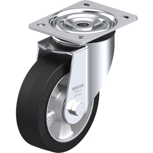 633024-RUOTA CON SUPPORTO GIREVOLE IN LAMIERA DACCIAIO STAMPATA, SUPPORTI VERSIONE SEMI-PESANTE, ATT L-ALEV 150K
