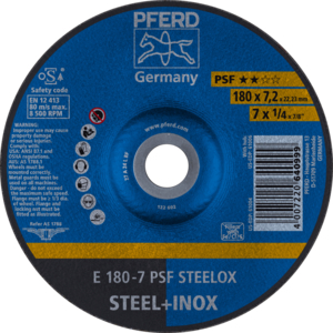 PFERD Reinforced grinding wheel E 178 7 A 24 L PSF/22,23