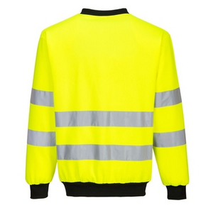 PORTWEST SWEATER PW277 HI-VIS GEEL/ZWART MT XL