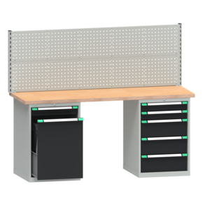 ETABLI 2000X750X940MM 7 TIROIRS + PANNEAU PERFORE