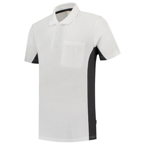 TRICORP POLOSHIRT BORSTZAK 202002 WIT/DONKER GRIJS MT XL