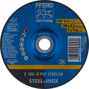 PFERD Reinforced grinding wheel E 178 8 A 30 M PSF INOX/22,23