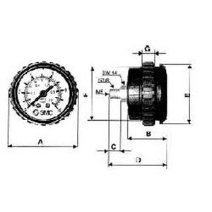 SMC KP8-2,5-40 PANEEL MANOMETER