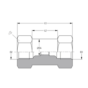 GIUNZIONE TUBO-TUBO F/F M8X1 M8X1 TUBO 4 L=27MM 404-010