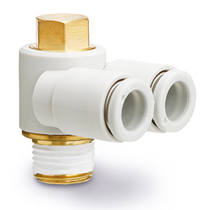KQ2Z, One-touch Fitting White Color - Branch Universal Male Elbow