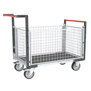 CHARIOT MODULAIRE GRILLAGE 2 DOSSIERS + 2 RIDELLES, PLATEAU