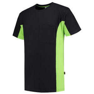 TRICORP T-SHIRT BORSTZAK 102002 ZWART/LIME MT 7XL