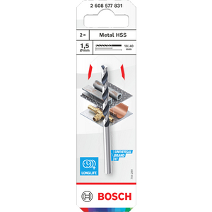 BOSCH METAALBOOR HSS POINTEQ 1,5MM 2608577831 (PK=2ST)