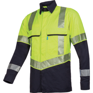 CHEMISE HV ARC COLNE T2XL JAUNE FLUO/MARINE UE10