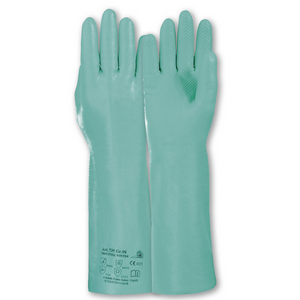 WINTERCHEMSCHUTZHANDS TRICOTRIL 739 8 Nitril, grün, 2,0mm stark, Wolltrikot, lange Stulpe
