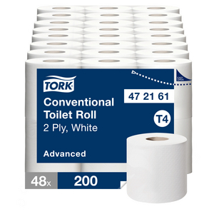 TORK TOILETPAPIER 2-LGS WIT 200VEL T4 ADVANC 472161 (PK=6RO)