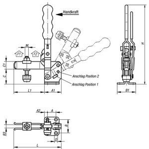 K0059.0250 SCHNELLSPANNER vertikal, mit Sicherung