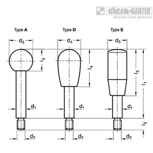 GN310-8-80-E-ZB Griffstange, Verzinkt, Blau Chromatiert