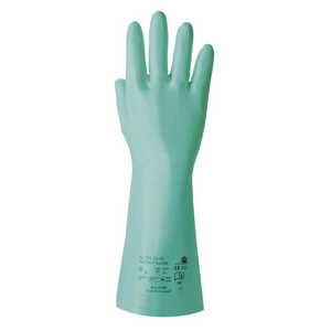 WINTERCHEMSCHUTZHANDS TRICOTRIL 739 8 Nitril, grün, 2,0mm stark, Wolltrikot, lange Stulpe