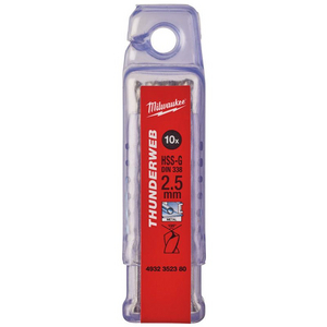 MILWAUKEE METAALBOOR HSS-G THUNDERWEB 2,5X57MM (PK=10ST)
