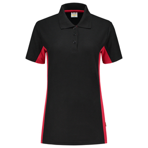 TRICORP POLOSHIRT DAME 202003 ZWART/ROOD MT 3XL