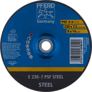 PFERD Reinforced grinding wheel E 230 7 A 30 P PSF/22,23