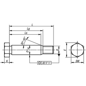 K0706.11X80 Sechskant-Passschraube DIN609