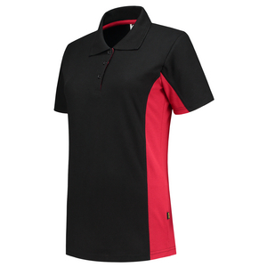 TRICORP POLOSHIRT DAME 202003 ZWART/ROOD MT 3XL