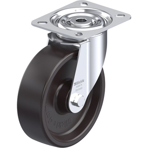ROULETTE PIVOT. 150KG D.125MM AC BAND.SYNTH 40MM MOY LISSE
