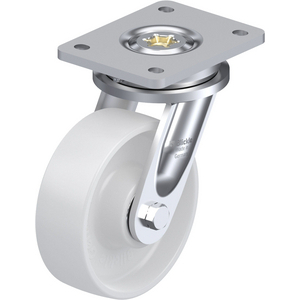 ROULETTE PIVOT. 400KG D.150MM AC BAND.POLYA 50MM MOY BILLE