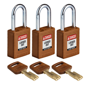 LUCCHETTO SAFEKEY â NYLON 150228 NYL-BRN-38ST-KA3PK