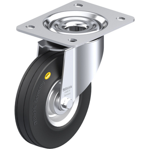 281543-RUOTA CON SUPPORTO GIREVOLE IN LAMIERA DACCIAIO STAMPATA, SUPPORTI VERSIONE SEMI-PESANTE, ATT L-RD 140R
