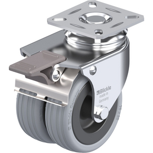 ROULETTE PIVOT. 100KG D. 75MM AC BAND.CAOUT 2X25MM MOY LISSE+FR