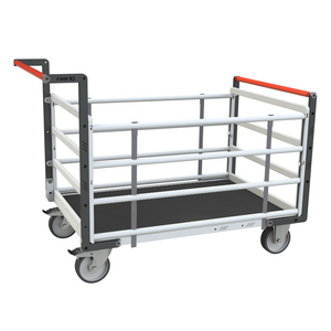 CHARIOT MODULAIRE TUBE 2 DOSSIERS + 2 RIDELLES, PLATEAU