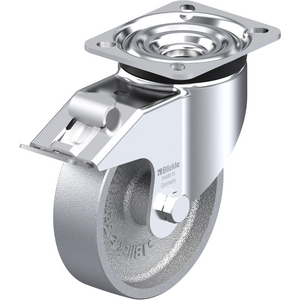 ROULETTE PIVOT. 250KG D.125MM AC FONTE 35MM MOY LISSE+FR