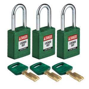 LUCCHETTO SAFEKEY â NYLON 150341 NYL-GRN-38ST-KA3PK
