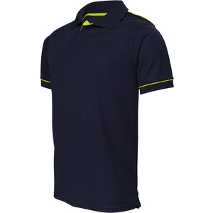 POLO COTON BIO TM MANCHES COURTES MARINE/JAUNE F