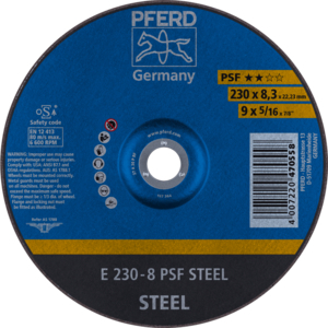 PFERD Reinforced grinding wheel E 230 8 A 30 P PSF/22,23