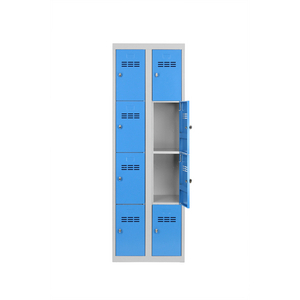 VESTIAIRE CASES 2 COL. 4 CASES CORPS RAL 7035/PORTES RAL 5012