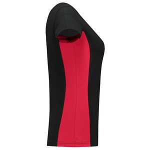 TRICORP T-SHIRT DAME 102003 ZWART/ROOD MT S