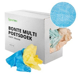 SPARTEX POETSDOEK BONT MULTI VISCOSE (DS=4KG)