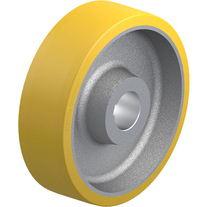 ROUE 3600KG D.400MM 125MM POLYU JANTE FONTE MOYEU P/CLAVETTE