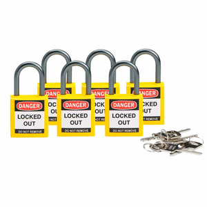 LUCCHETTO DI SICUREZZA COMPATTI CON ARCO DA 25 MM â CHIAVI DIVERSE 814117 814117