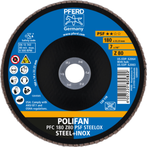 PFERD LAMELLENSCHIJF POLIFAN PFC 180 Z80 STEELOX