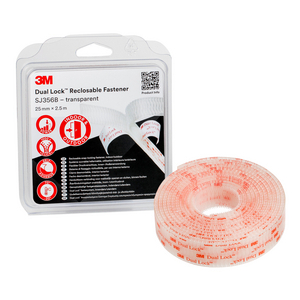 SJ356B DUAL LOCKRECLOSABLE FASTENER, SJ356B CON SUPPORTO ACRILICO VHB TRASPARENTE - SPESSORE ACCOPPI 7100123340
