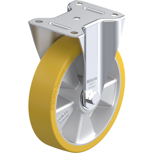 321539-RUOTA CON SUPPORTO FISSO IN LAMIERA DACCIAIO STAMPATA, SUPPORTI VERSIONE SEMI-PESANTI, ATTACC B-ALTH 200K