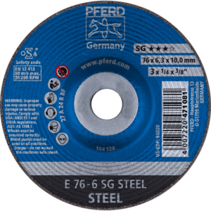 PFERD Reinforced grinding wheel E 76 6 A 24 R SG/10,0