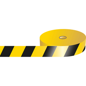 ROTOLO NASTRO PER SBARRAMENTO A STRISCE â NERO/GIALLO 291425 BARRICADE TAPE 75MMX500M YELL/BLK