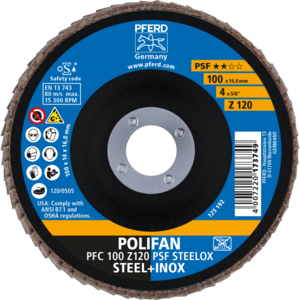 DISQUE PFC 100 Z 120 16,0 PSF ACIER/INOX 67769100