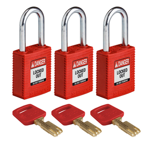 LUCCHETTO SAFEKEY â NYLON 150271 NYL-RED-38ST-KA3PK