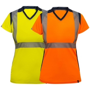 TEE-SHIRT MC FEMME BAHIA OM S ORANGE/MARINE