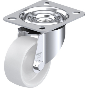 ROULETTE PIVOT. 150KG D. 75MM AC BAND.POLYA 32MM MOY LISSE