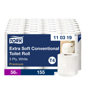 TORK TOILETPAPIER 3-LGS WIT 155 VEL T4 PREM 110319 (PK=8RO)